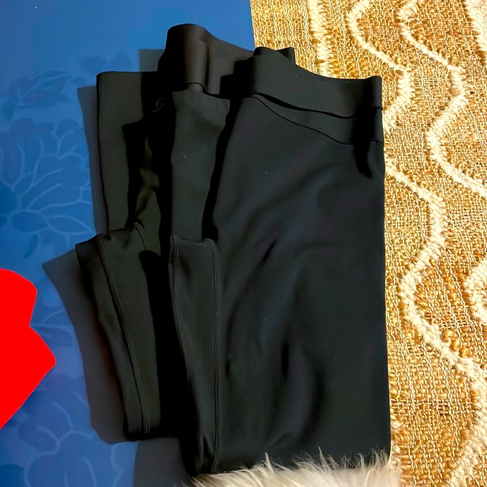 LE ORE black Cross band leggings - 2 pair